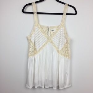 Anthropologie Deletta Boho Crochet-Like Tank Top L